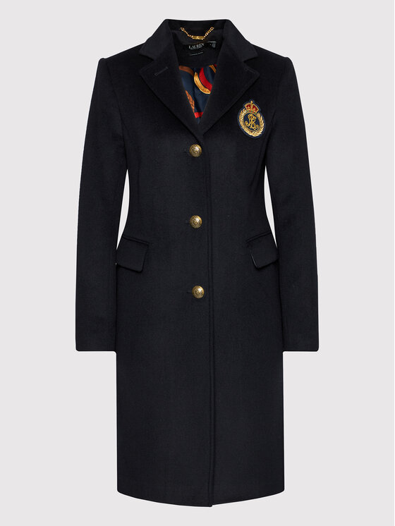 LAUREN RALPH LAUREN Lauren Ralph Lauren Vilnonis paltas Sb Crest Patrch Wl Ct 297853841001 Tamsiai mėlyna Regular Fit