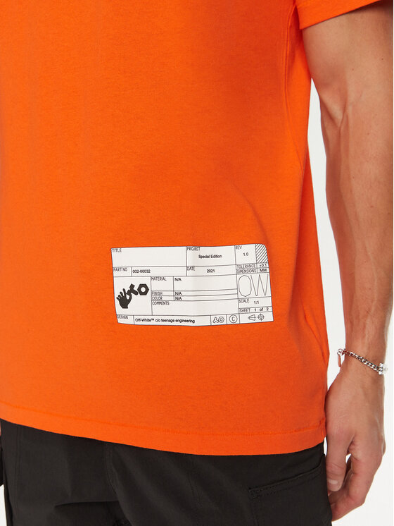 Off-White T-Shirt OMAA027T22JER0012001 Pomarańczowy Regular
