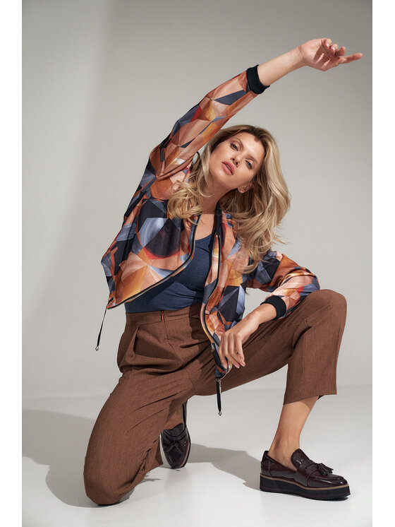 FIGL FIGLFIGL Pantaloni da donna M720 Marrone Regular Fit