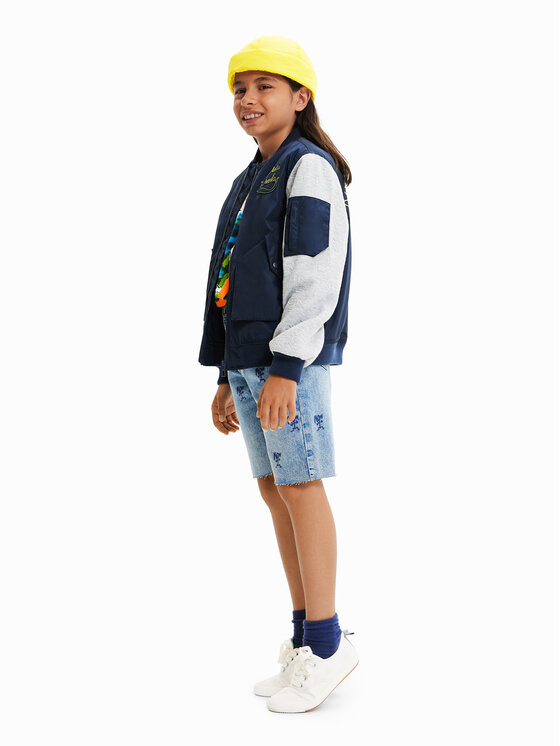 Desigual Desigual Bomber-jakk 23SBEW01 Tumesinine Oversize