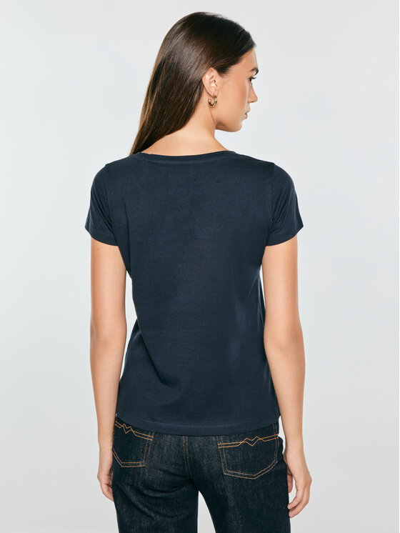 BIG STAR BIG STAR T-Shirt MADISONA Granatowy Basic Fit