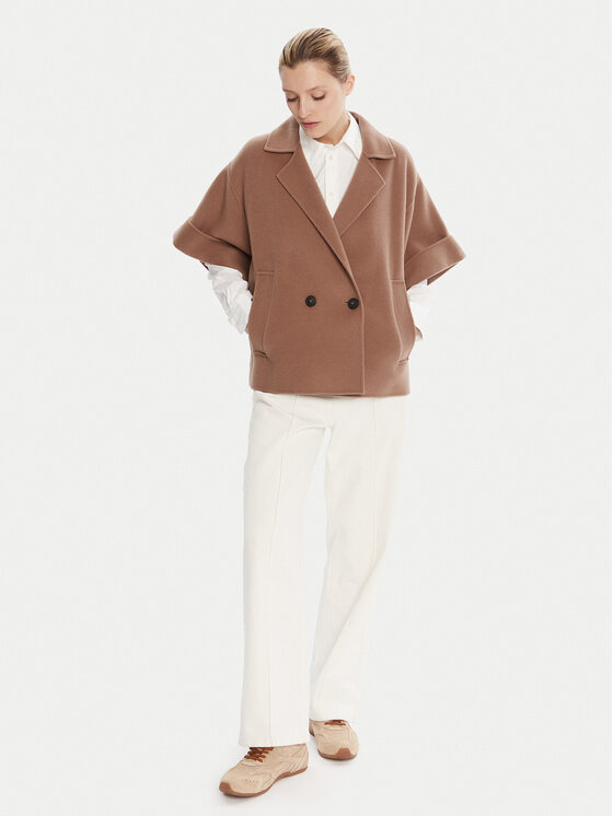 Weekend Max Mara Weekend Max Mara Cappotto di lana Pera 2525086021 Marrone Regular Fit
