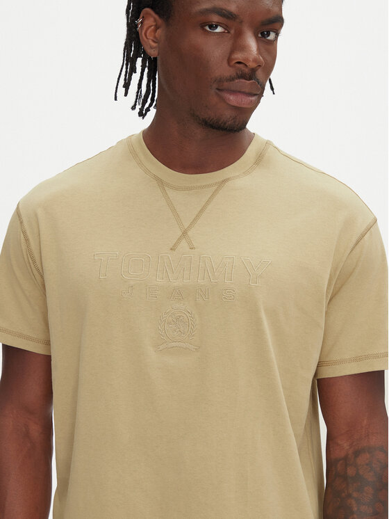 Tommy Jeans Tommy Jeans T-Shirt Tonal Crest DM0DM20805 Beżowy Relaxed Fit