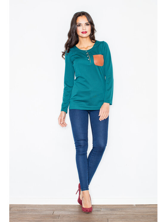FIGL FIGL Blúzka M156 Zelená Regular Fit