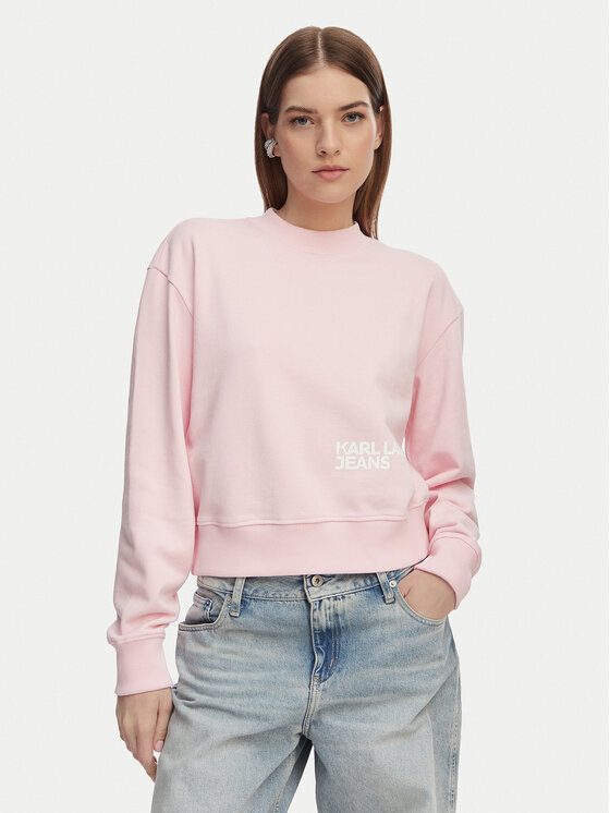 Karl Lagerfeld Jeans Karl Lagerfeld Jeans Džemperis ar kapuci B2W20039 Gaiši rozā Regular Fit