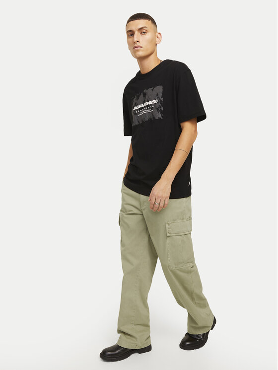 Jack & Jones Jack & Jones Bavlnené nohavice Bill 12269379 Béžová Wide Leg