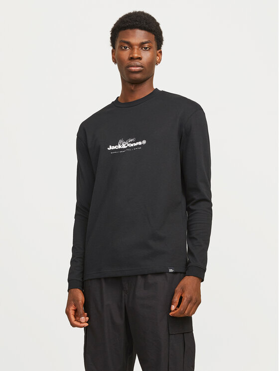 Jack&Jones Longsleeve krekls Charlie 12265426 Melns Regular Fit