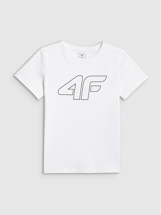 4F 4F T-Shirt BASIC+ Biały Oversize