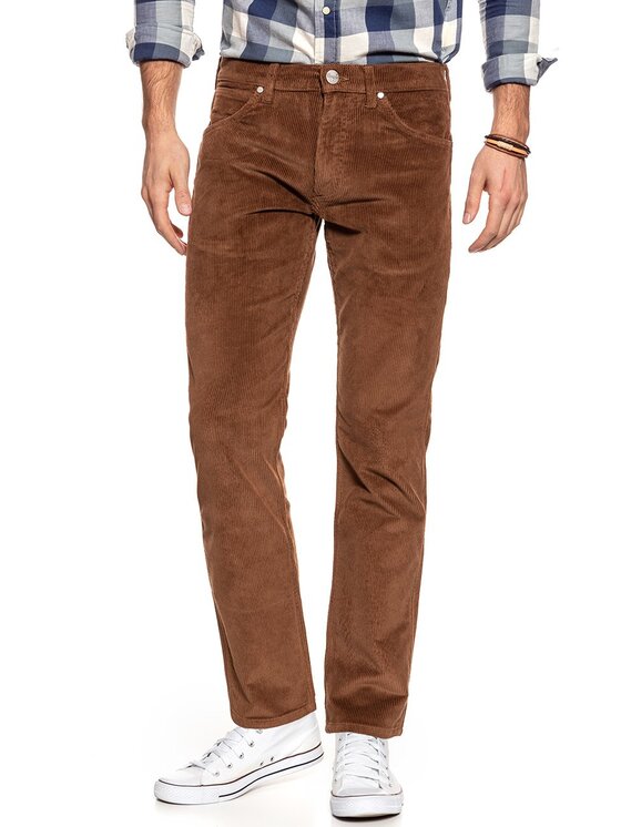 Wrangler Wrangler Pantaloni di tessuto GREENSBORO Marrone Straight Fit