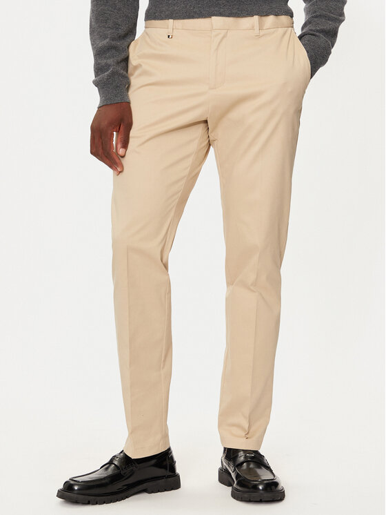 Boss Bavlnené nohavice C-Genius-Dtl-243F 50527920 Béžová Slim Fit