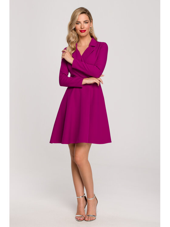 Makover Makover Sukienka wieczorowa K138 Fioletowy Regular Fit