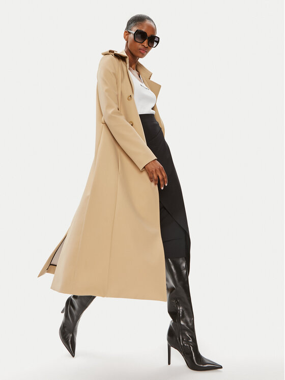 Patrizia Pepe Patrizia Pepe Trencz 8O0137/A2AW-B663 Beżowy Regular Fit