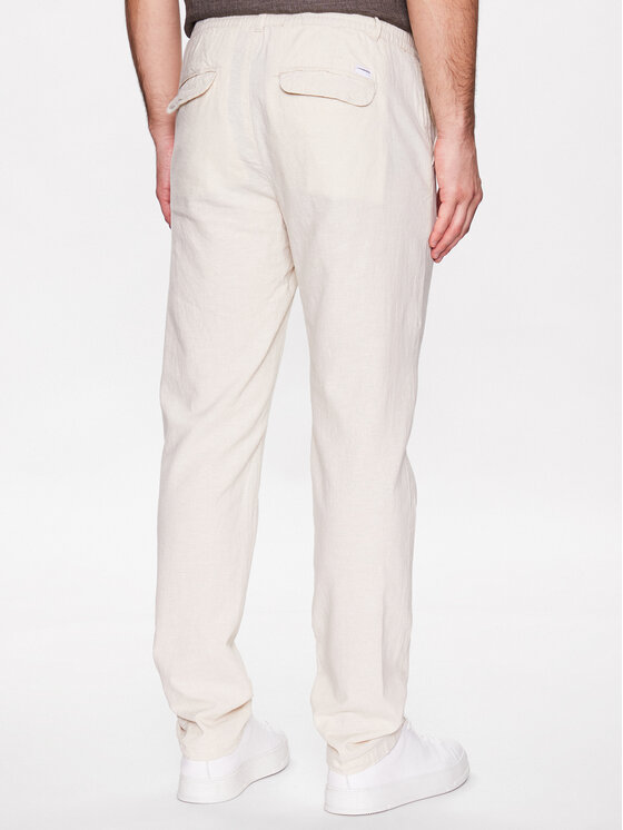 Lindbergh Lindbergh Bavlnené nohavice 30-008003 Béžová Tapered Fit