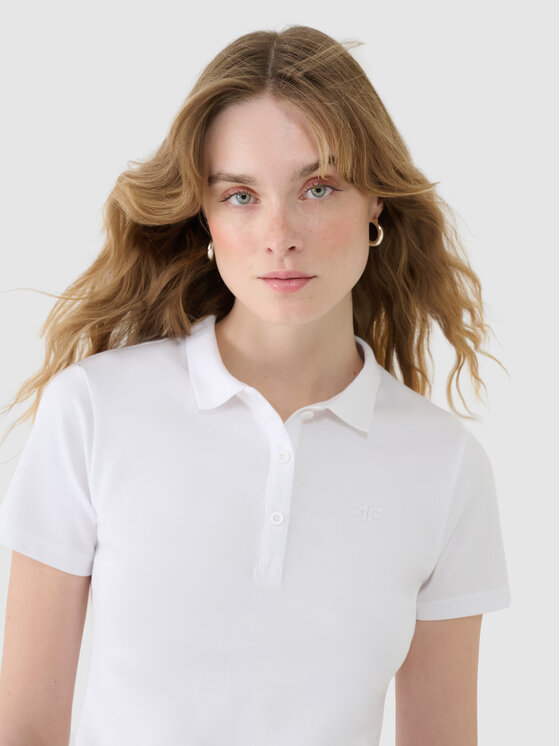 4F 4F Polo 4FWMM00TPTSF365-10S Λευκό Slim Fit
