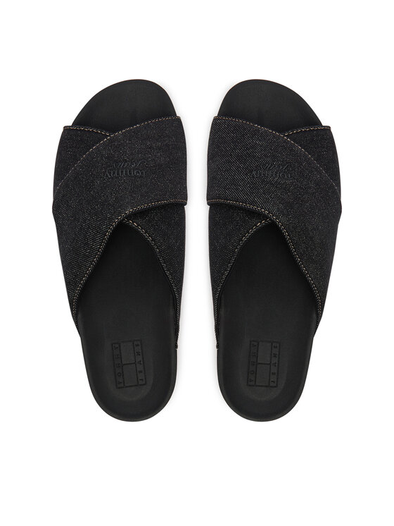 Tommy Jeans Tommy Jeans Natikači Tjw Comfort Slides Washed Denim EN0EN02898 Črna