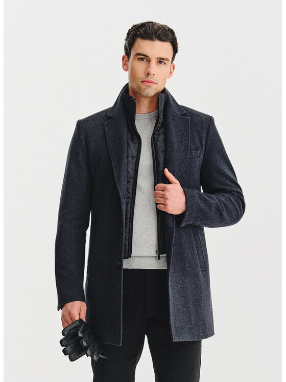 Pako Lorente Pako Lorente Płaszcz zimowy P25WF-7X-016 Szary Classic Fit