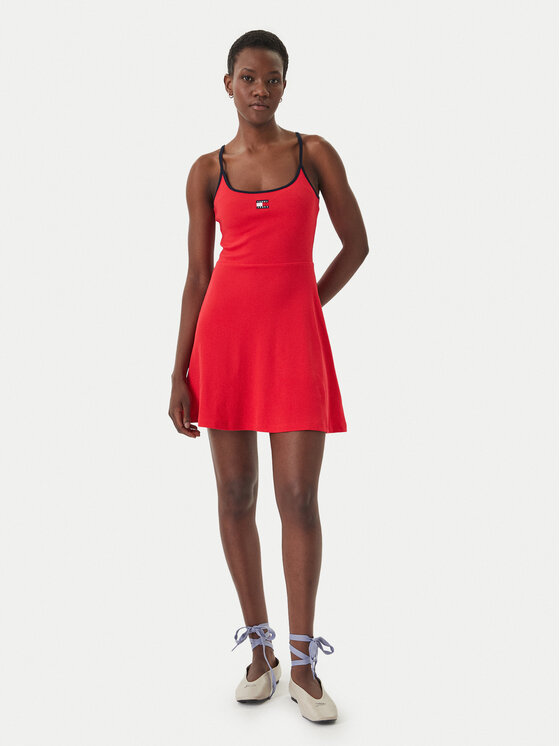 Tommy Jeans Tommy Jeans Igapäevane kleit DW0DW22335 Punane Slim Fit