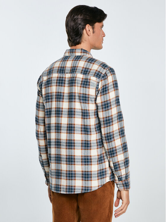BIG STAR BIG STAR Koszula FLANENO Niebieski Basic Fit