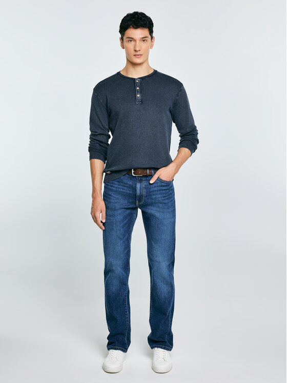 BIG STAR BIG STAR Longsleeve MERRTS Granatowy Basic Fit