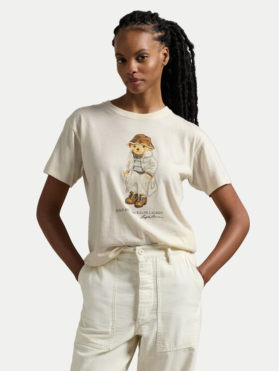 Polo Ralph Lauren Damski T-Shirt, rozmiar XS, Écru, 211947961001