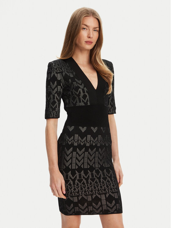 Marciano Guess Úpletové šaty 5YGK20 5877Z Čierna Slim Fit