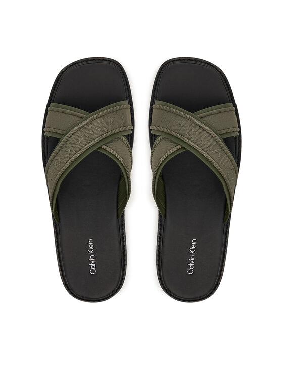 Calvin Klein Calvin Klein Natikače Sq Molded Sandal Xcross Wb HM0HM02101 Zelena