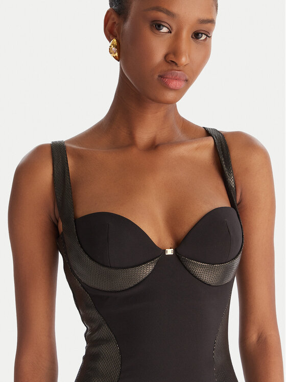 Elisabetta Franchi Elisabetta Franchi Koktejlové šaty AB-838-57E2-V480 Čierna Slim Fit