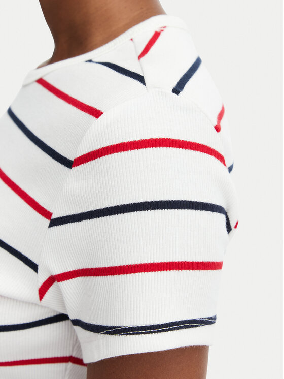 Tommy Jeans Tommy Jeans T-krekls Essential DW0DW17383 Balts Slim Fit