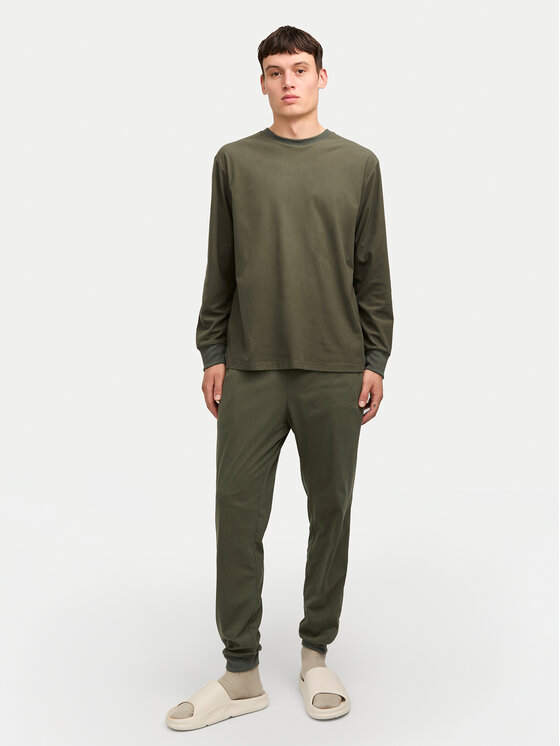 Jack&Jones Pidžama Solid 12268536 Zaļš Loose Fit