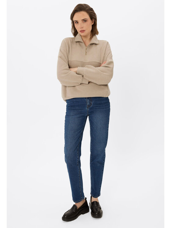 Volcano Volcano Bluza B-MOXI Beżowy Regular Fit