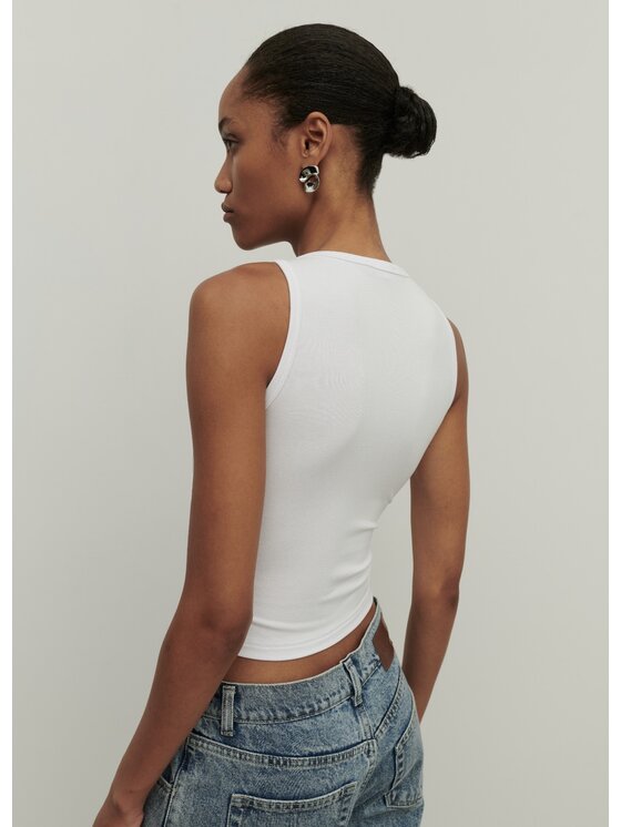 La Mania La Mania Top BASIC 3 CROP TOP Bianco Basic Fit