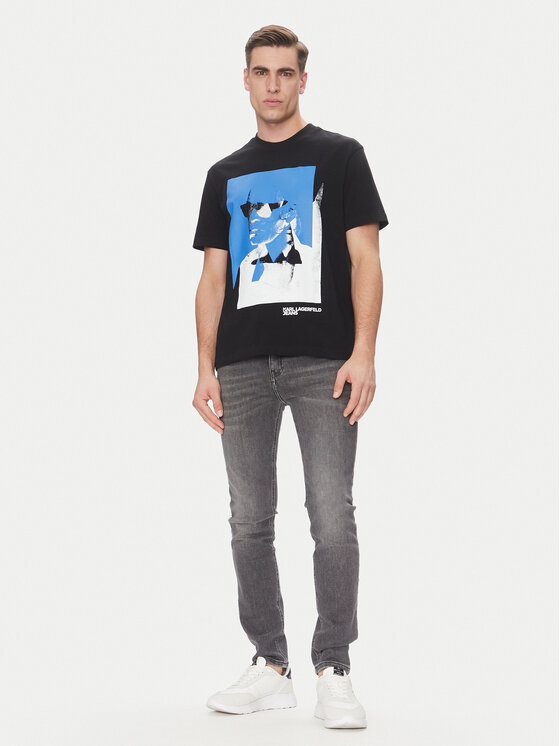 KARL LAGERFELD KARL LAGERFELD T-shirt A2M17036 Crna Regular Fit