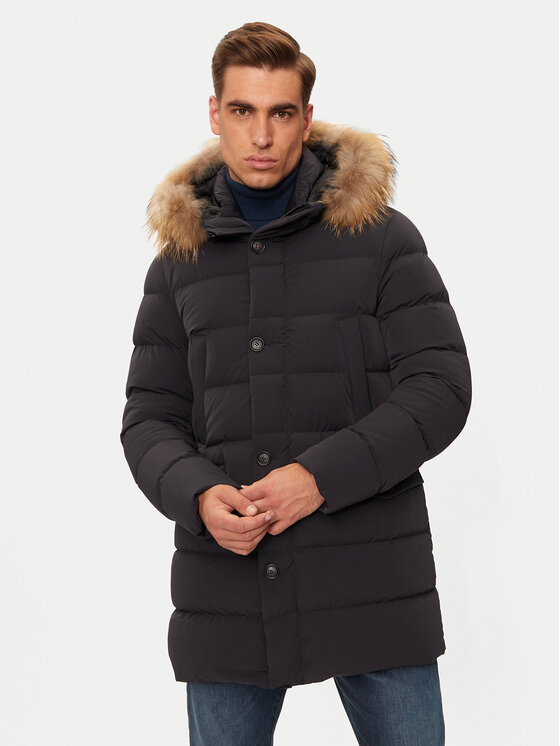 Hetregó Hetregó Пуховик Parker 8N436M Чорний Regular Fit