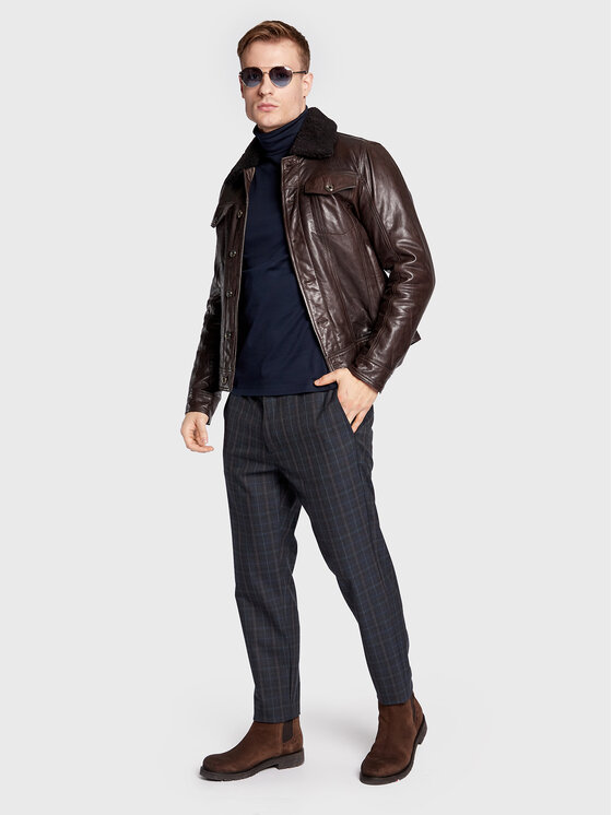 Roy Robson Pull a col roule 7836 90 Bleu marine Regular Fit Modivo