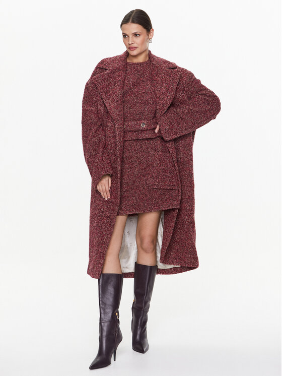 Remain Remain Демісезонний плащ Cosma RM1837 Бордовий Regular Fit