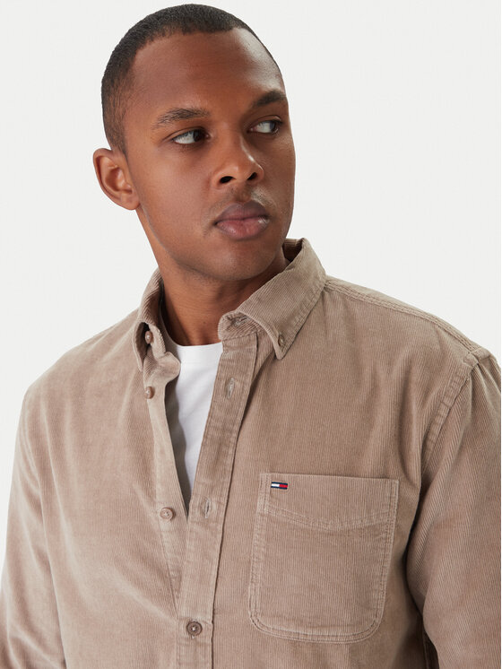 Tommy Jeans Tommy Jeans Риза Baby Cord DM0DM22021 Бежов Regular Fit