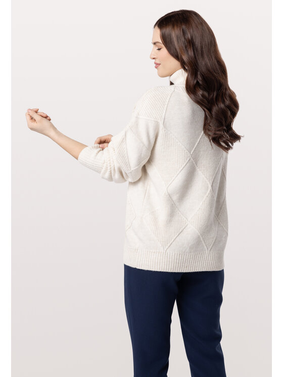 QUIOSQUE QUIOSQUE Sveter 6TN001 Écru Regular Fit