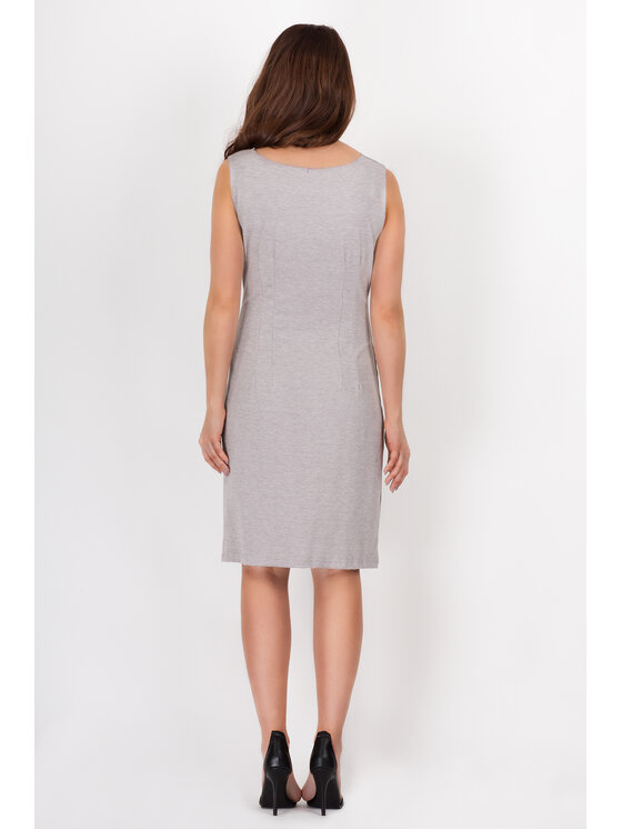 Awama Awama Sukienka letnia A090 Szary Basic Fit
