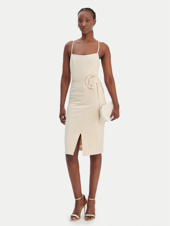 Guess Guess Kokteilinė suknelė W6RK0G KC9O0 Smėlio Regular Fit