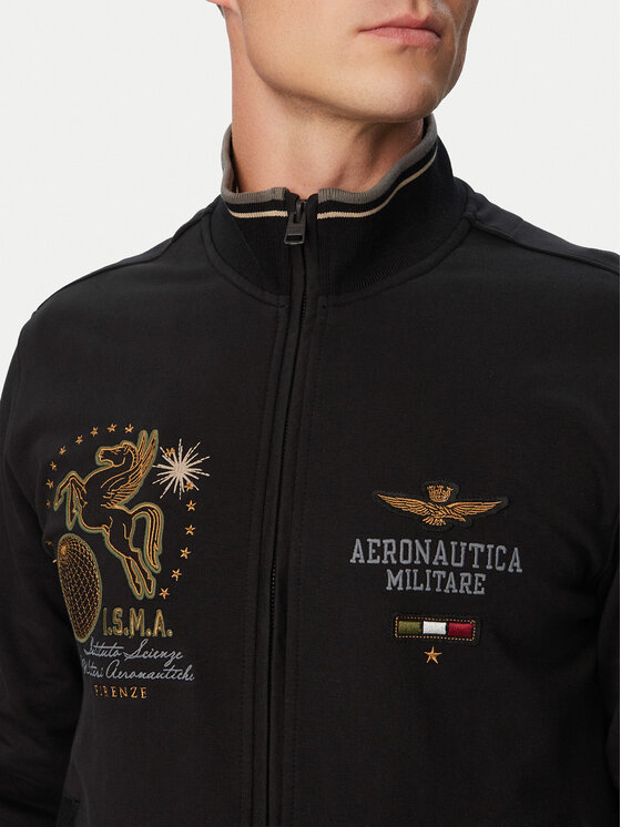 Aeronautica Militare Aeronautica Militare Džemperis ar kapuci 262FE2134UF00662 Melns Regular Fit