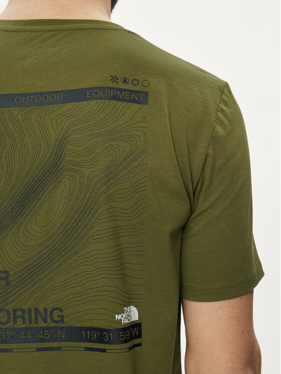 The North Face The North Face T-Shirt Foundation Mountain Lines NF0A8830 Zielony Regular Fit