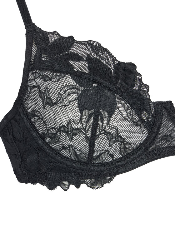 Hunkemöller Hunkemöller Biustonosz z fiszbiną Ingrid 300469 Czarny