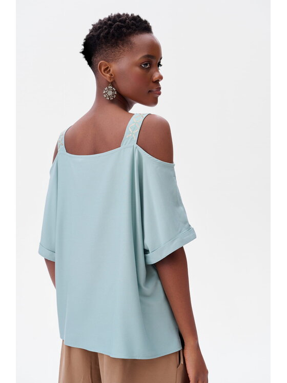 blue shadow blue shadow Bluzka Miri Zielony Regular Fit