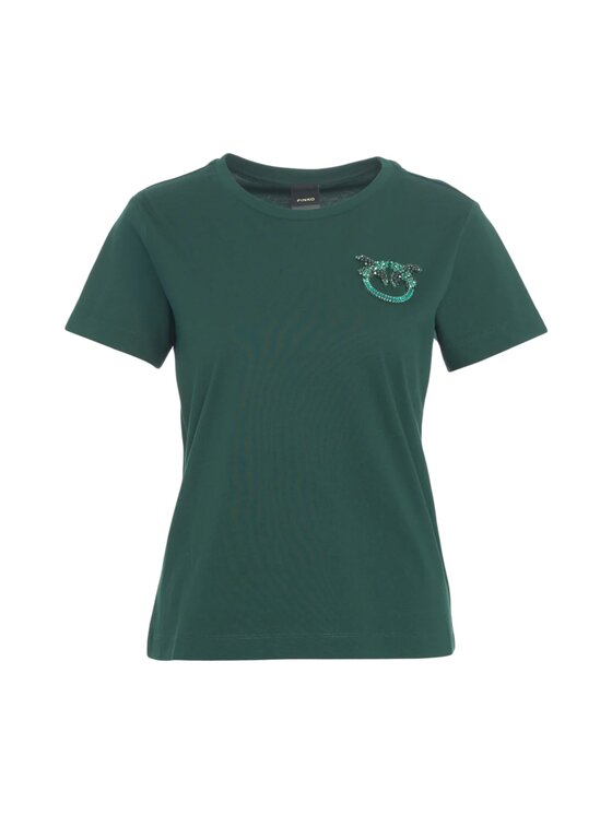 PINKO PINKO T-shirt Nambrone t-shirt jersey ricamo Verde Regular Fit