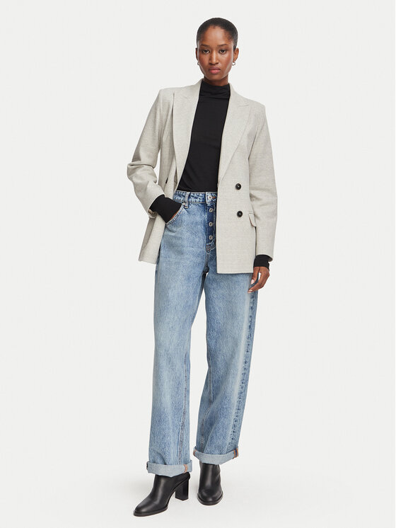 Marella Marella Marynarka Emme by Marella Materia 2625916021 Szary jasny Regular Fit