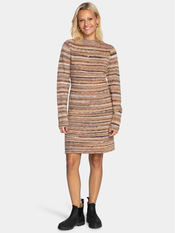 Billabong Pletena obleka Feel So Good EBJKD00106 Rjava Regular Fit