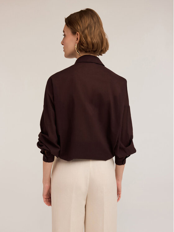 Motivi Motivi Camicia 50146000031N022 Marrone Over Fit