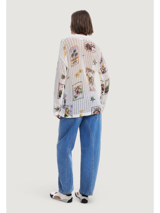 Desigual Desigual Kardigan JERS_BASSEL Biały Casual Fit