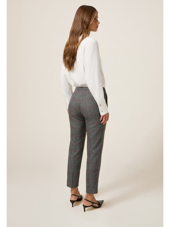 Oltre Oltre Spodnie materiałowe P030R108846N0Z3 Szary Regular Fit