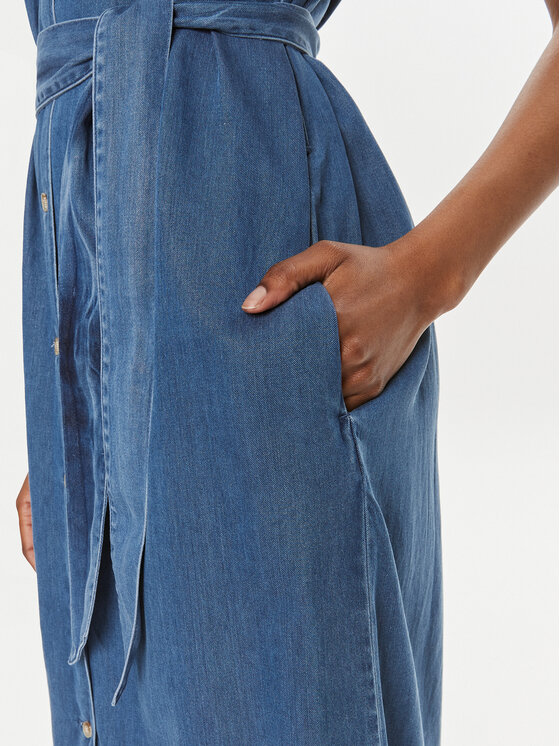Pepe Jeans Pepe Jeans Košeľové šaty Maggie PL953512 Modrá Regular Fit